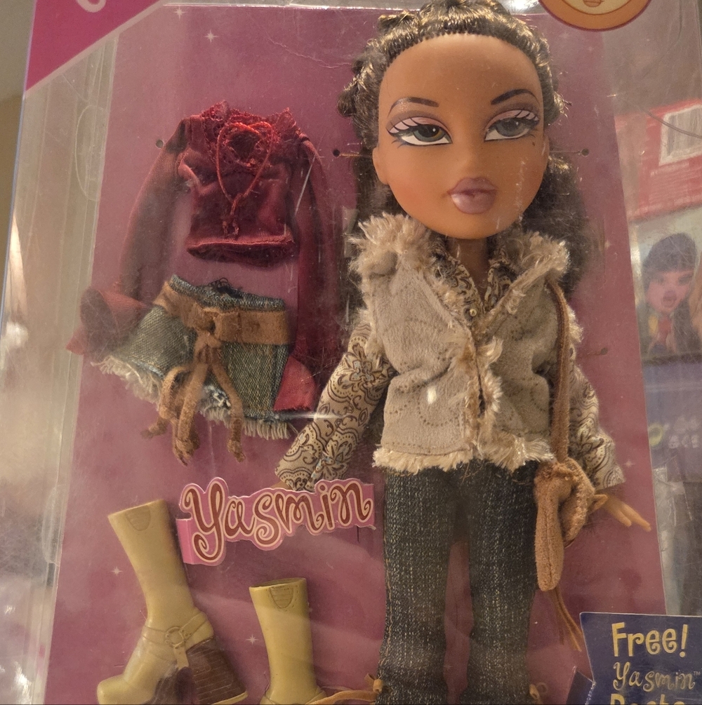 ♡ SOLD vtg 2003 bratz yasmin style it! fashion collection doll with poster NIB ♡
